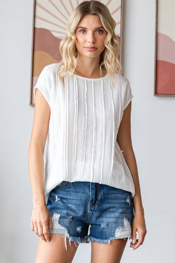 Lightweight Striped Textured Blouse