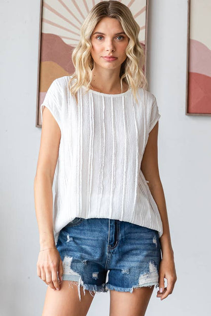 Lightweight Striped Textured Blouse