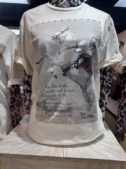 Dolly's To Do List Rhinestone Tee