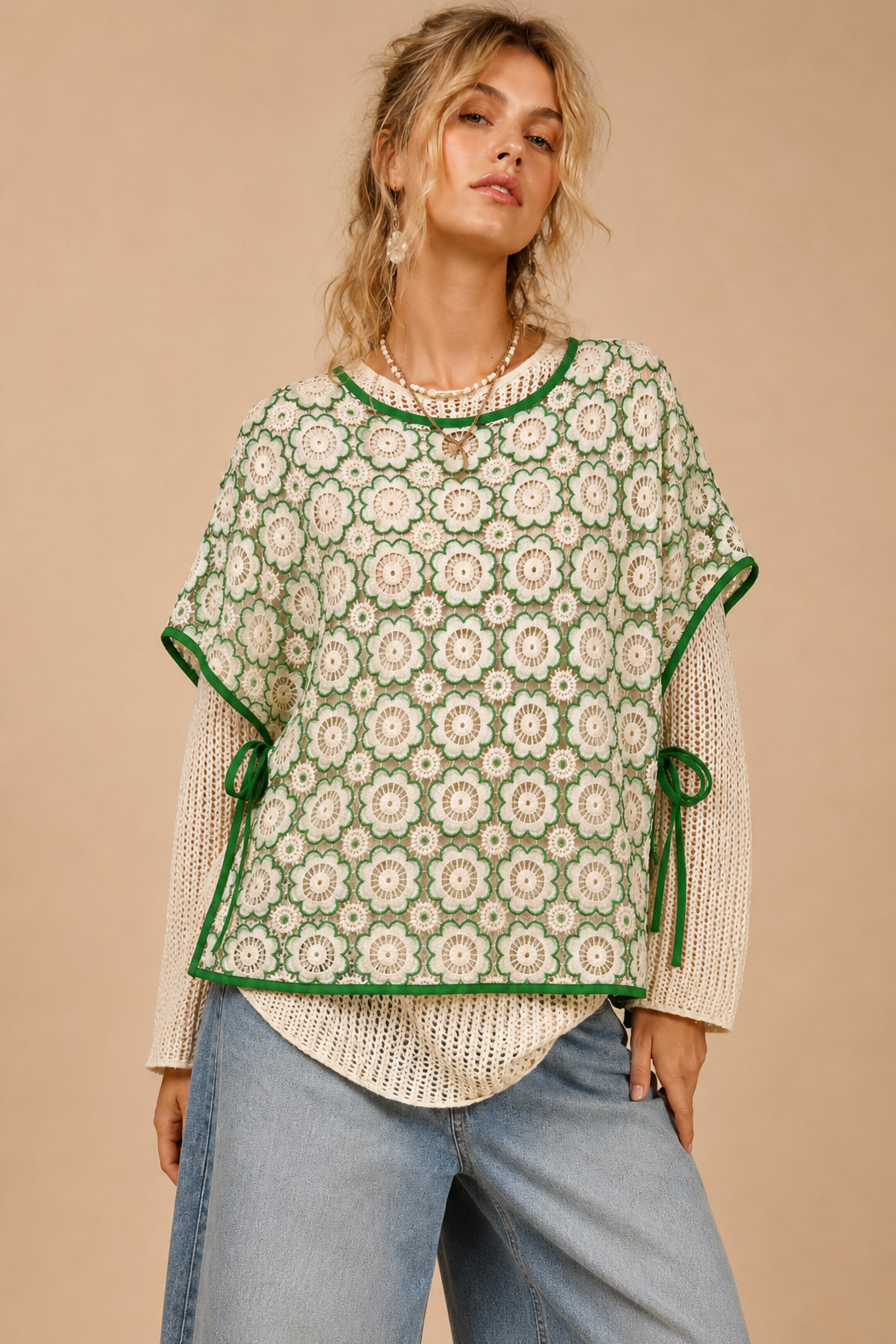 Green Apple Boho Tie Top
