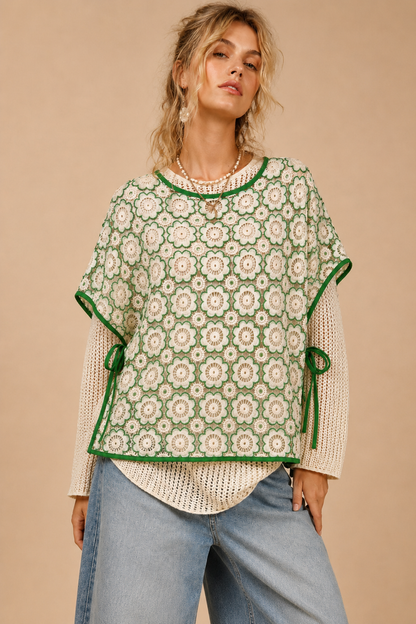 Green Apple Boho Tie Top