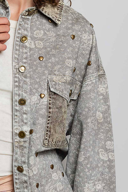 Heart Stud Vintage Shacket