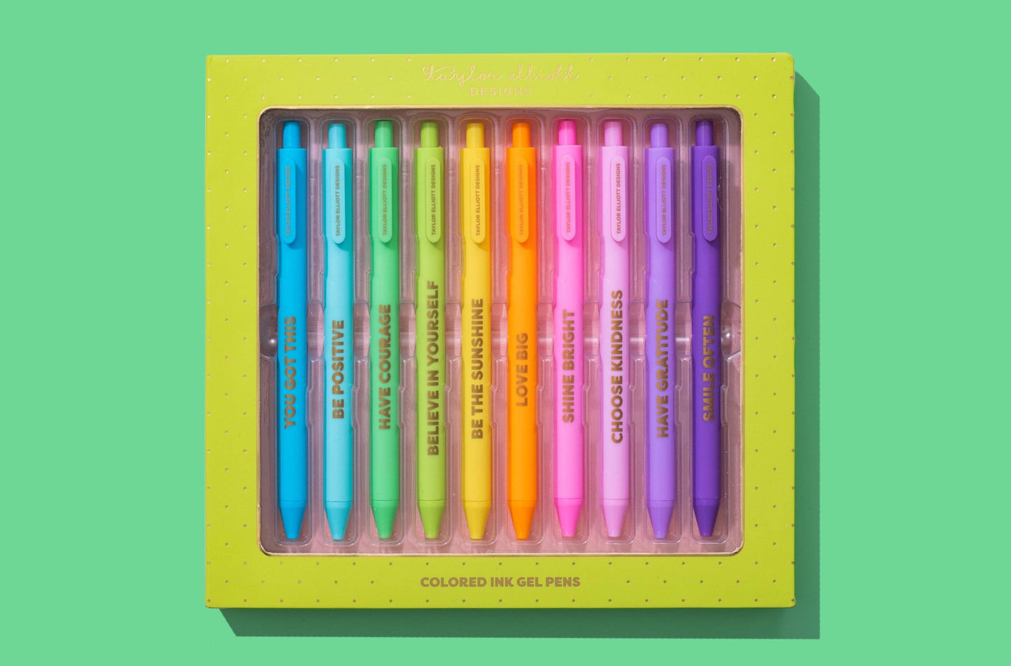 Gel Pen Set - Motivational - Asst Colors - 10 Piece Set