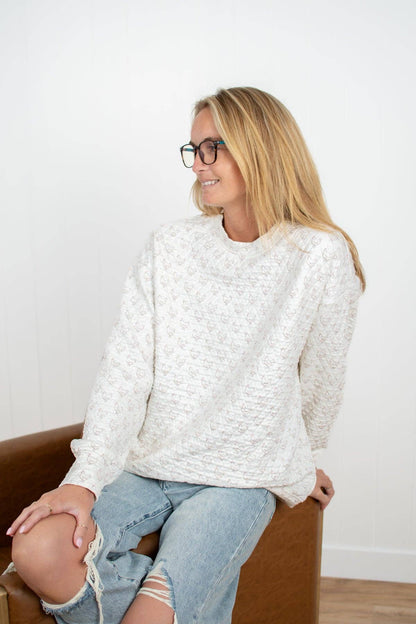 Oversized Quilted Chicken Sweater