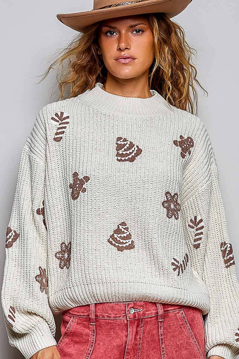 Ginger Bread Kisses Sweater Top