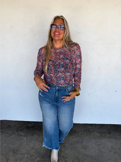 Blakeley Navy Fall Floral Mesh