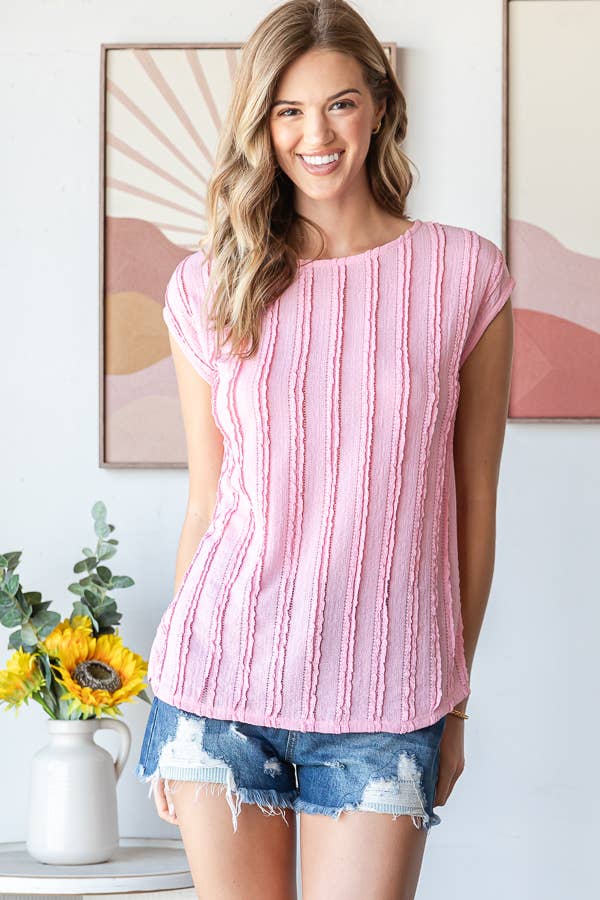 Lightweight Striped Textured Blouse